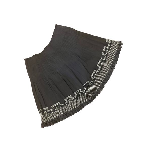 J. Crew Dresses & Skirts - J. Crew Women's Navy Embroidered Tassel Cotton Lined A-Line Skirt | Size M